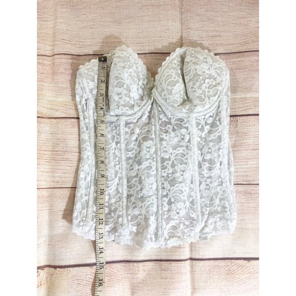 Vintage Fredericks Of Hollywood Women's White Lace Soft Bustier - 34C - Picture 2 of 11